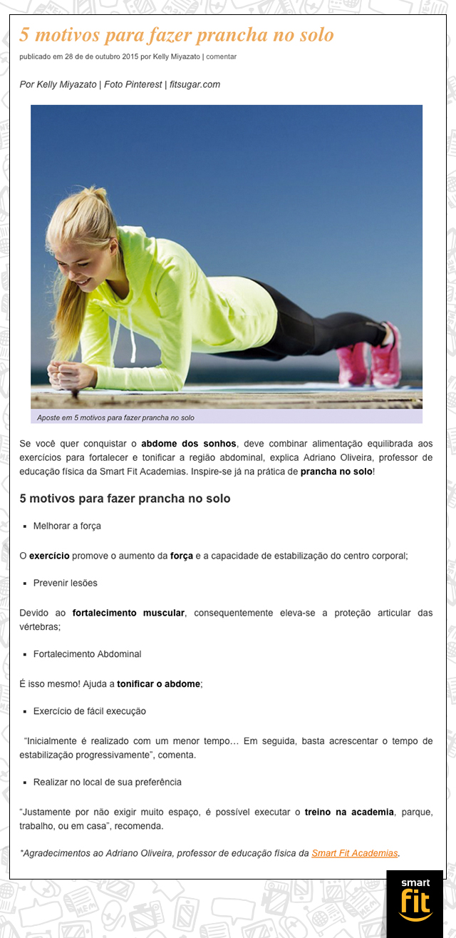 smart fit blog saiu na mídia